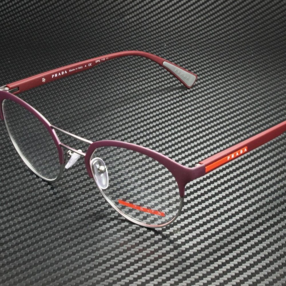 Prada Men's Burgundy Rubber Gunmetal Eyeglasses!